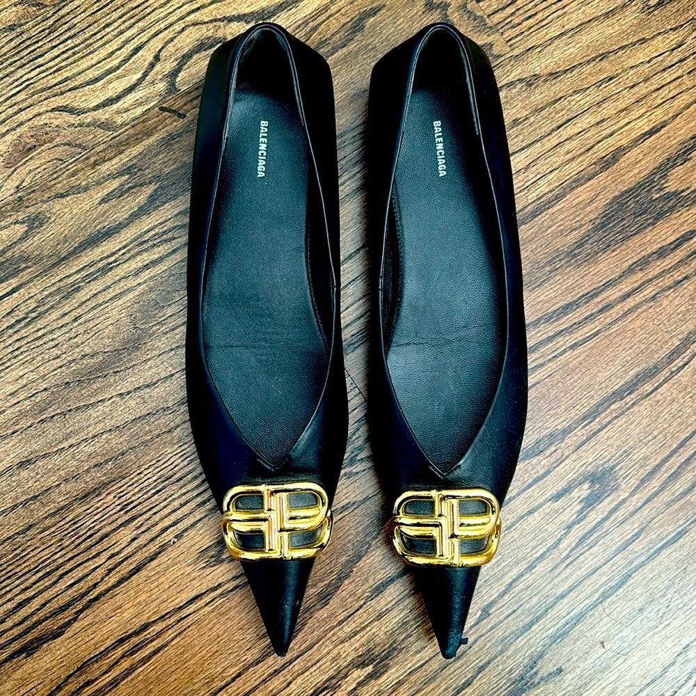Balenciaga Knife BB Pointed Toe Flat with square heel